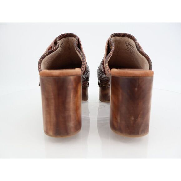 Freebird by Steven Woodstock Clog Size 10 Wooden Chunky Boho Pink Brown - Picture 6 of 11